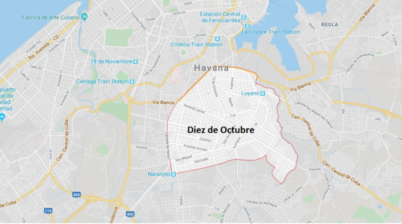 Where is Diez de Octubre Located? What Country is Diez de Octubre in? Diez de Octubre Map