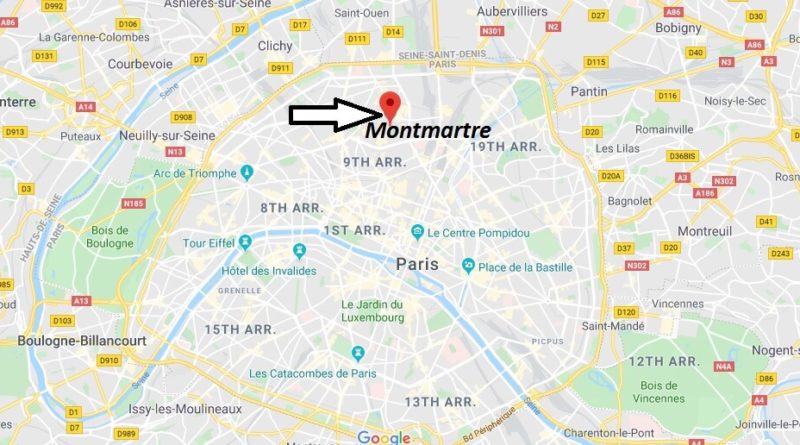Where is Montmartre Located? What Country is Montmartre in? Montmartre Map