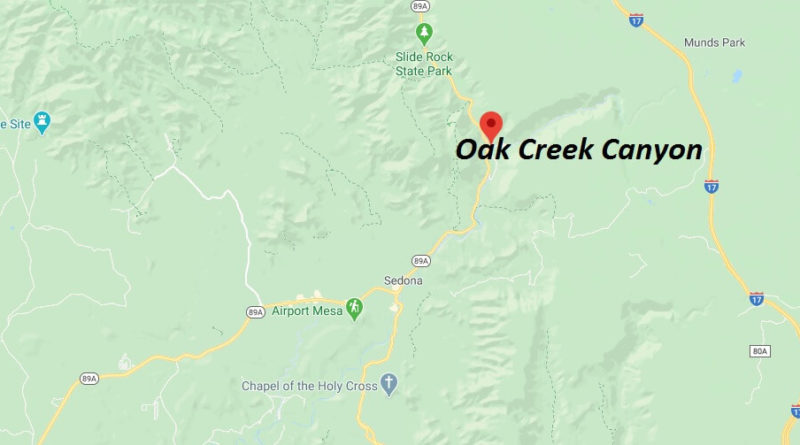 Where is Oak Creek Canyon (AZ 89A)? How far is Oak Creek Canyon from Sedona?