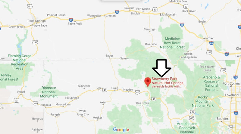 Where is Strawberry Park Hot Springs? How far is Strawberry Park Hot Springs from Denver?