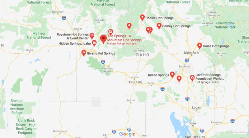 Where is The Springs? How many hot springs are in Idaho?