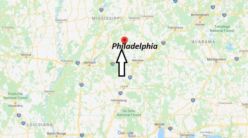 What county is Philadelphia Mississippi? Is there a Philadelphia Mississippi