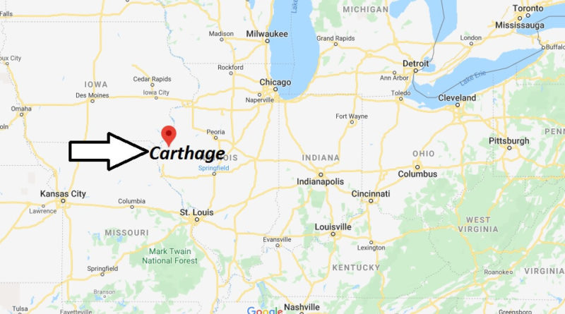 Where is Carthage, Illinois? What county is Carthage in? Carthage Map