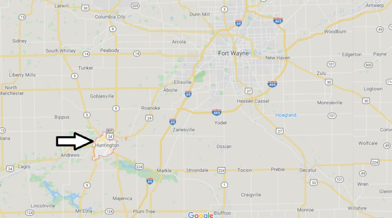 Where is Huntington, Indiana? What county is Huntington in? Huntington Map