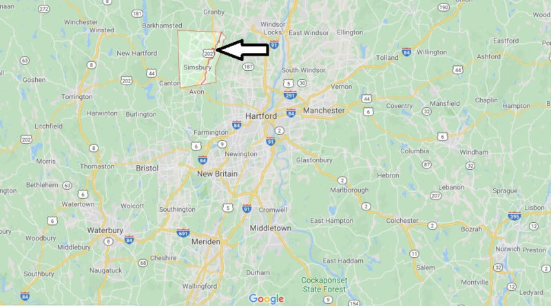 Where is Simsbury, Connecticut? What county is Simsbury in? Simsbury Map