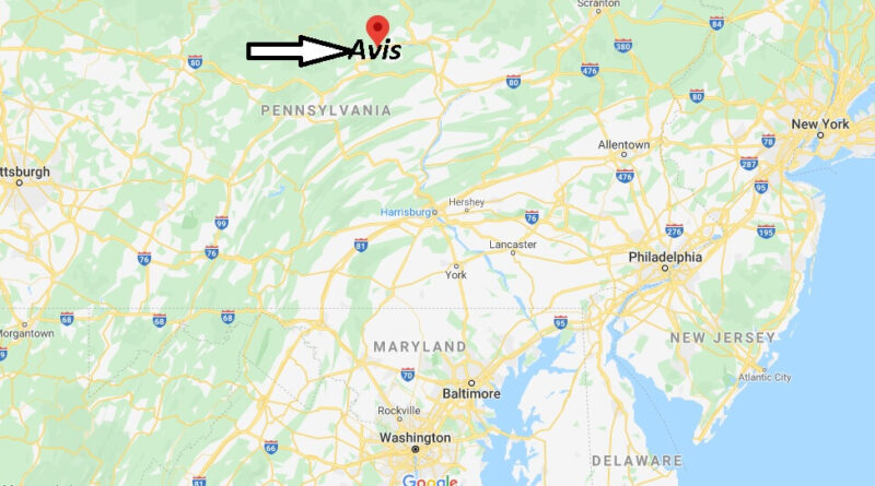 Where is Avis Pennsylvania? Where is zip code 17721