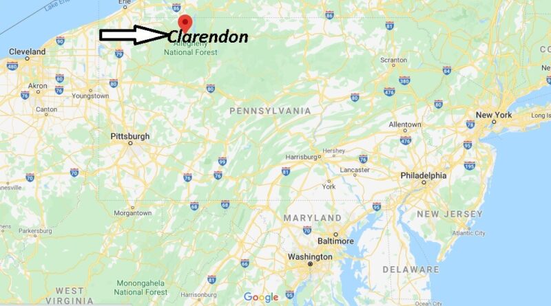 Where is Clarendon Pennsylvania? Zip code 16313